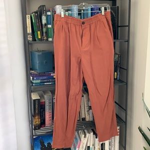 Madewell Drapey Track Trousers, weathered brick, Size M